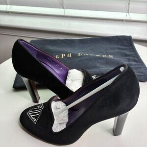 Ralph Lauren Black Suede Heels